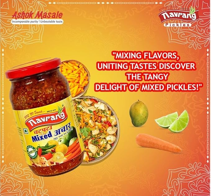 Combo of Mixed Pickle 400g - Banarsi Red Stuffed Chili Pickle 400g