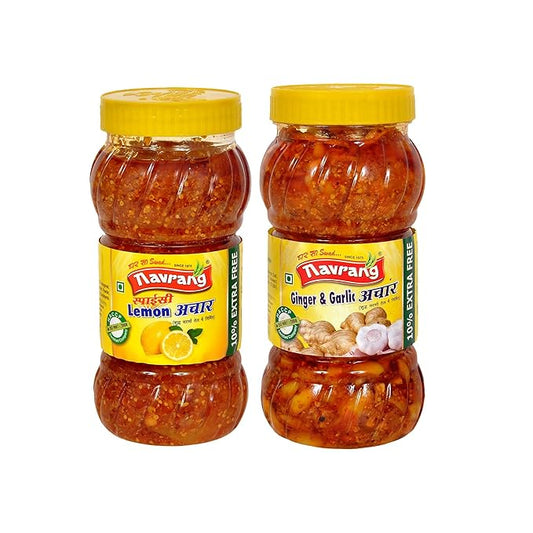 Combo of Lemon Pickle 500g - Ginger & Garlic Mixed Pickle - 500g