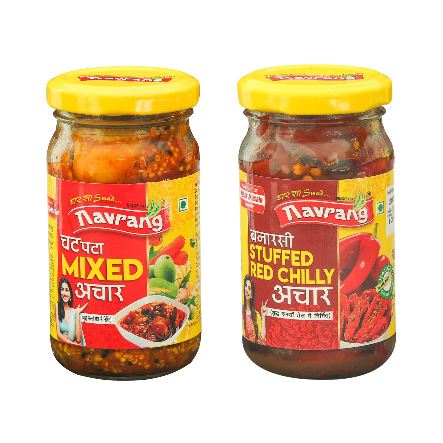 Combo of Mixed Pickle 200g - Banarsi Red Stuffed Chili Pickle 200g