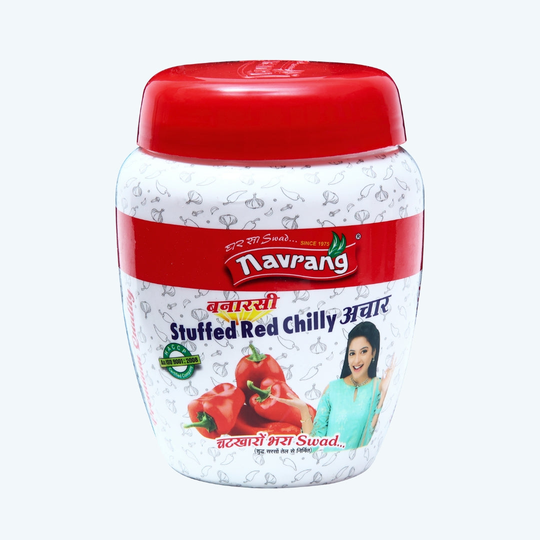 Stuffed Red Chilly Pickle - HDPE (500g) Pack